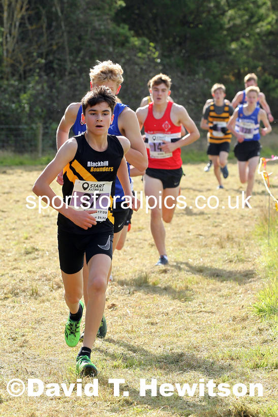 Mens under-17s 2021 North Eastern Harrier League, Druridge Bay. Photo: David T. Hewitson/Sports for All Pics